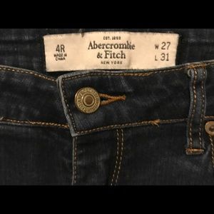 Abercrombie & Fitch Super Skinny Blue Denim Jeans Size 4R 27x31